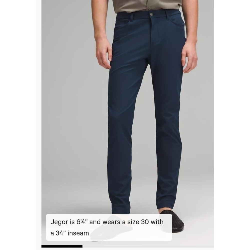 Lululemon ABC Pant Skinny 34" Inseam Mens Dress Casual Commuter Blue